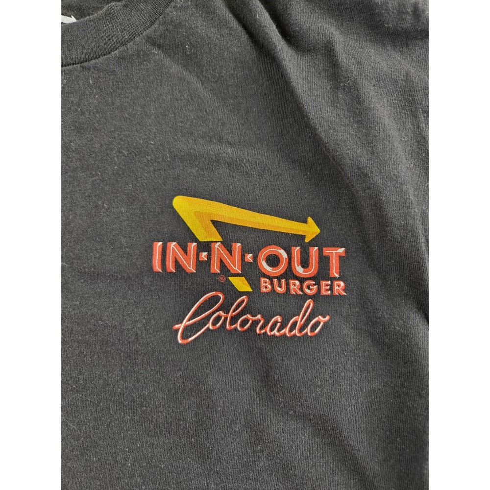 In-N-Out Burger Colorado Graphic T-Shirt Mens Medium Black Short Sleeve Mountain - Picture 4 of 9